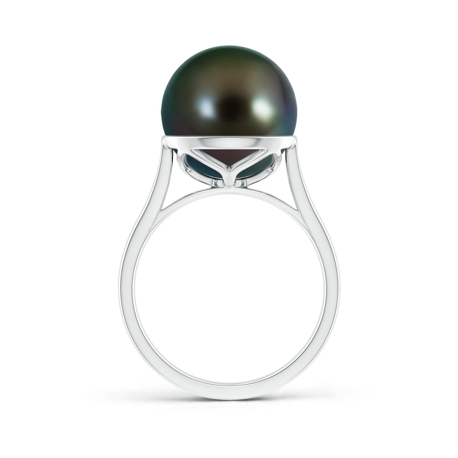 12mm AAAA Classic Tahitian Pearl Ring in White Gold