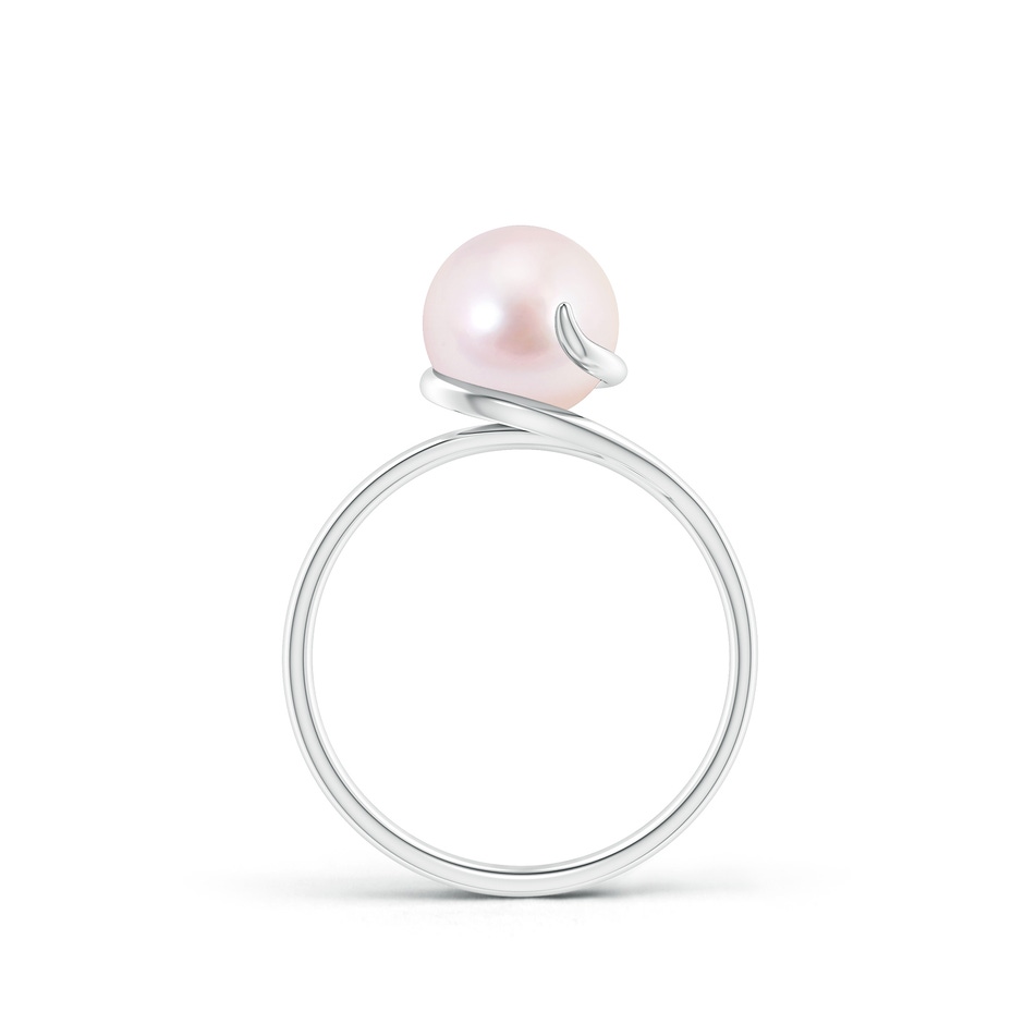 Japanese Akoya Pearl Ring with Spiral Metal Loop | Angara