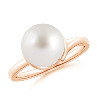 10mm AAA South Sea Cultured Pearl Ring with Spiral Metal Loop in Rose Gold