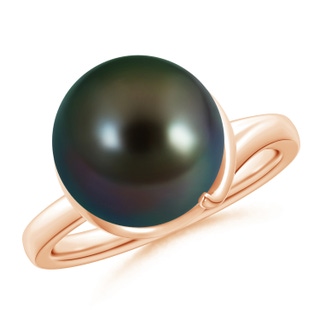 12mm AAAA Tahitian Pearl Ring with Spiral Metal Loop in Rose Gold