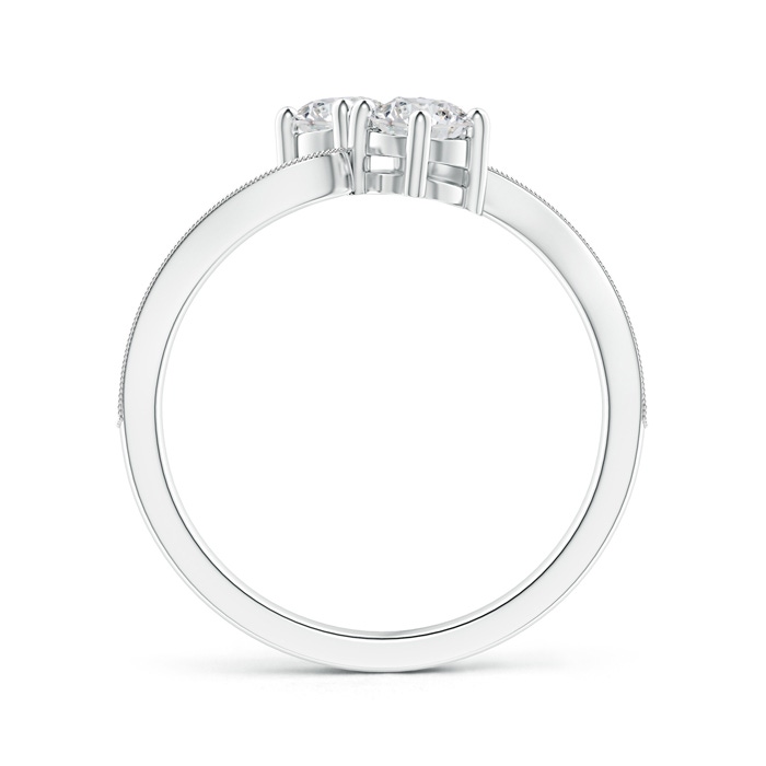 4.1mm HSI2 Vintage Inspired Two Stone Diamond Bypass Ring in White Gold Product Image