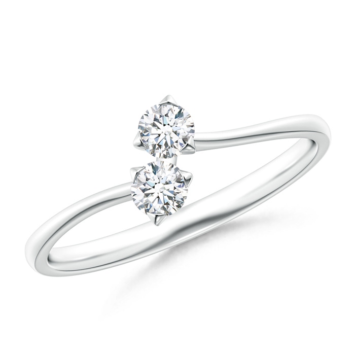 3.2mm GVS2 Twist 2 Stone Diamond Promise Ring in P950 Platinum