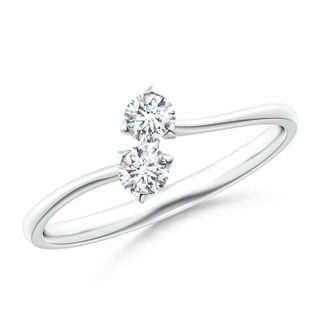 3.2mm GVS2 Twist 2 Stone Diamond Promise Ring in P950 Platinum