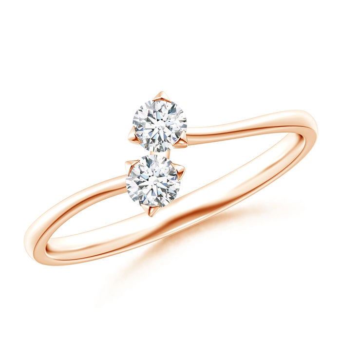 Twist 2 Stone Natural Diamond Promise Ring