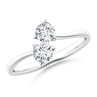 4.1mm GVS2 Twist 2 Stone Diamond Promise Ring in P950 Platinum