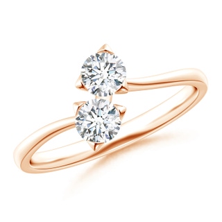 4.1mm GVS2 Twist 2 Stone Diamond Promise Ring in Rose Gold