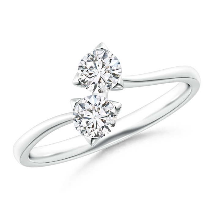 4.1mm HSI2 Twist 2 Stone Diamond Promise Ring in White Gold 