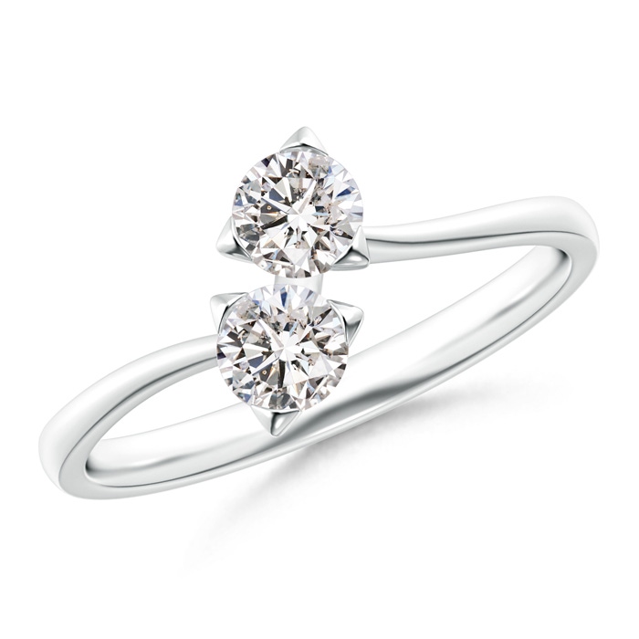 4.1mm IJI1I2 Twist 2 Stone Diamond Promise Ring in White Gold 