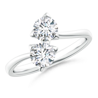 5.1mm GVS2 Twist 2 Stone Diamond Promise Ring in P950 Platinum