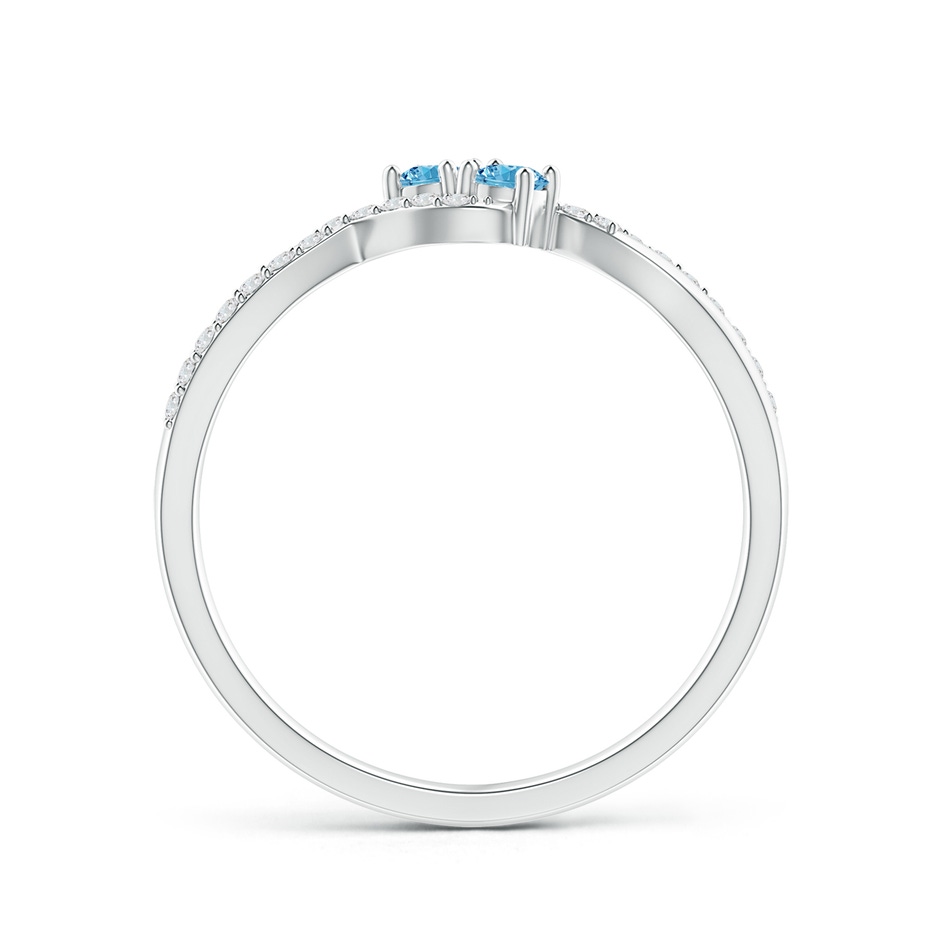 2.5mm AAAA Two Stone Fancy Intense Blue Diamond Split Shank Bypass Ring in P950 Platinum side 199