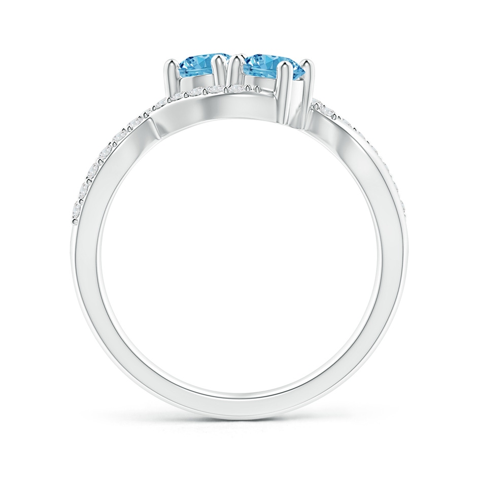 4.2mm AAAA Two Stone Fancy Intense Blue Diamond Split Shank Bypass Ring in P950 Platinum side 199