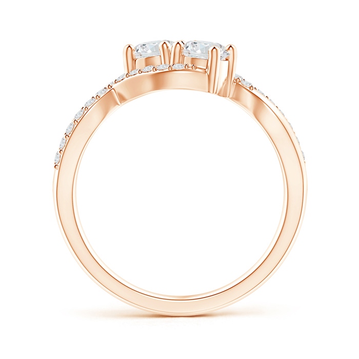 4.2mm GVS2 Two Stone Diamond Split Shank Bypass Ring in Rose Gold side-1
