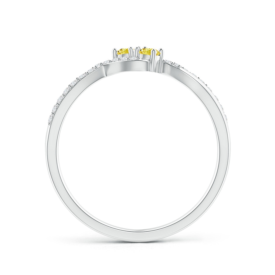 2.5mm AAAA Two Stone Fancy Intense Yellow Diamond Split Shank Bypass Ring in P950 Platinum side 199