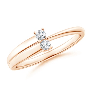 2.4mm GVS2 2-Stone Diamond Anniversary Ring in Prong Setting in 9K Rose Gold