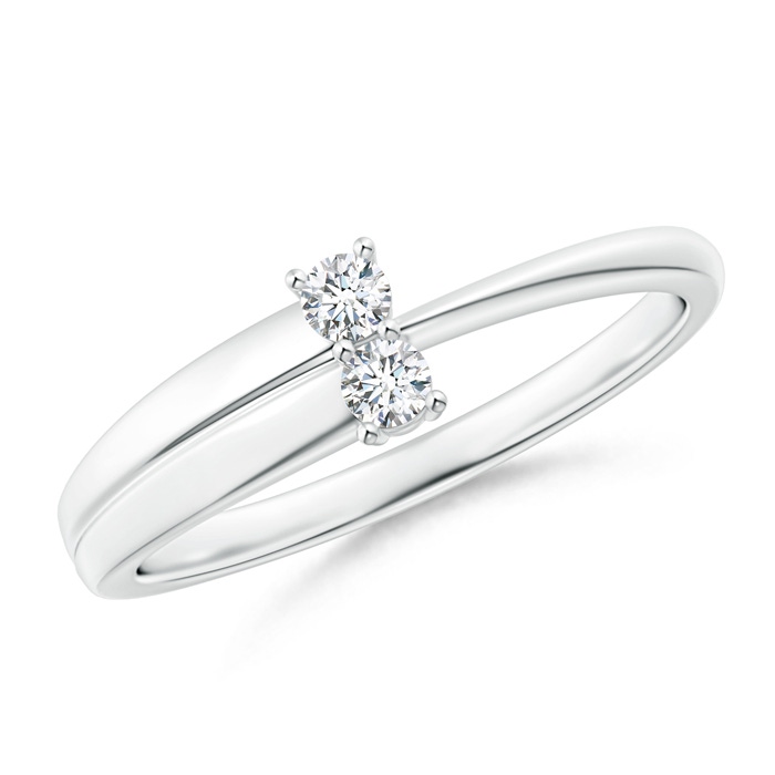 2.4mm GVS2 2-Stone Diamond Anniversary Ring in Prong Setting in S999 Silver