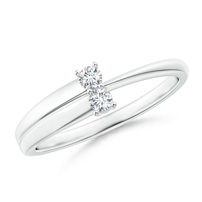 2.4mm GVS2 2-Stone Diamond Anniversary Ring in Prong Setting in S999 Silver 