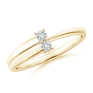 2.4mm HSI2 2-Stone Diamond Anniversary Ring in Prong Setting in Yellow Gold