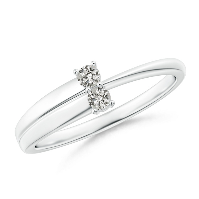 2.4mm KI3 2-Stone Diamond Anniversary Ring in Prong Setting in S999 Silver 