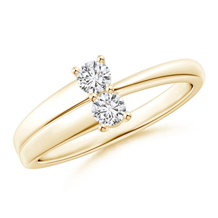 3.2mm HSI2 2-Stone Diamond Anniversary Ring in Prong Setting in Yellow Gold 