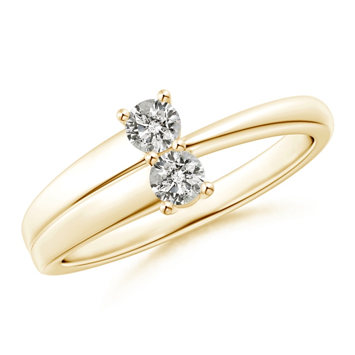 3.2mm KI3 2-Stone Diamond Anniversary Ring in Prong Setting in Yellow Gold 