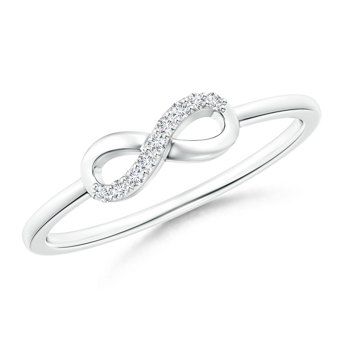 1.1mm GVS2 Sideways Twist Diamond Accent Infinity Ring in White Gold