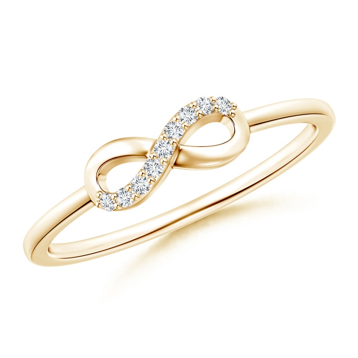 1.1mm GVS2 Sideways Twist Diamond Accent Infinity Ring in Yellow Gold 