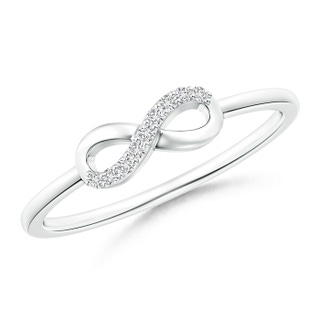 1.1mm HSI2 Sideways Twist Diamond Accent Infinity Ring in White Gold