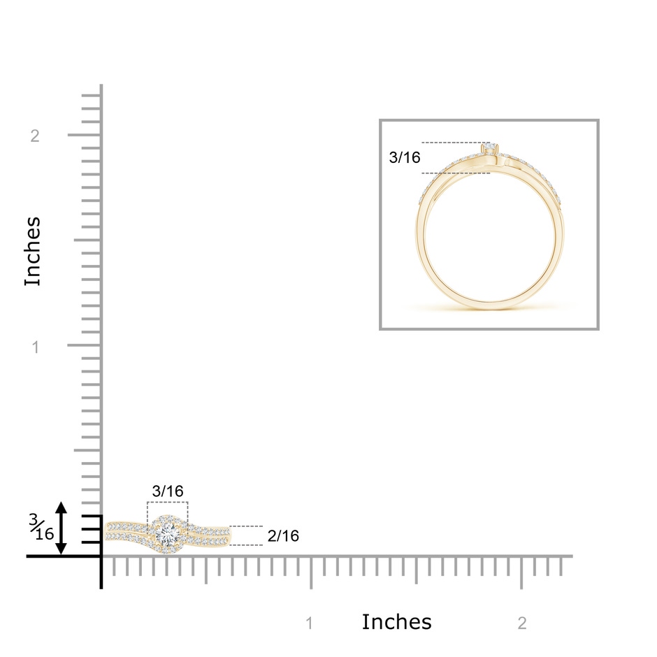 2.5mm GVS2 Round Diamond Swirl Halo Engagement Ring in Yellow Gold product image