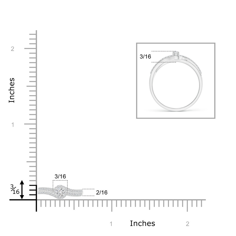 2.5mm HSI2 Round Diamond Swirl Halo Engagement Ring in White Gold product image