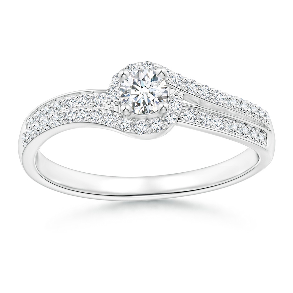 3.5mm GVS2 Round Diamond Swirl Halo Engagement Ring in P950 Platinum 
