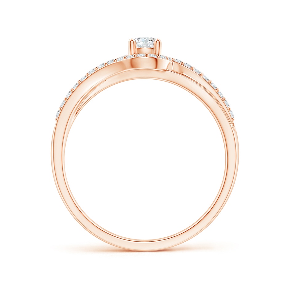 3.5mm GVS2 Round Diamond Swirl Halo Engagement Ring in Rose Gold product image