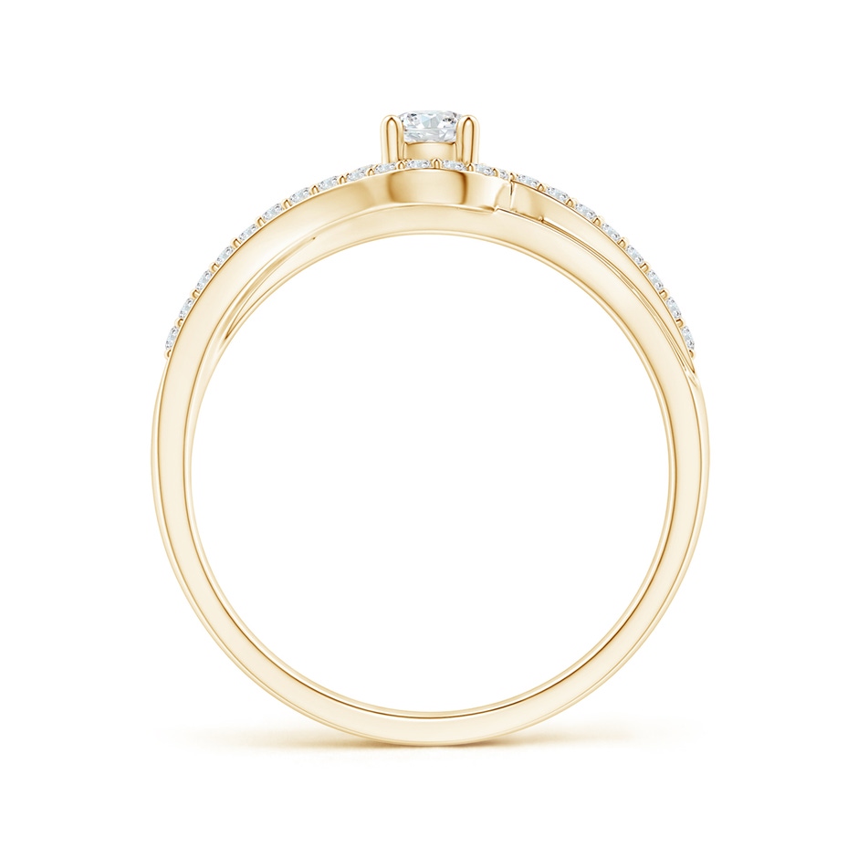3.5mm GVS2 Round Diamond Swirl Halo Engagement Ring in Yellow Gold product image