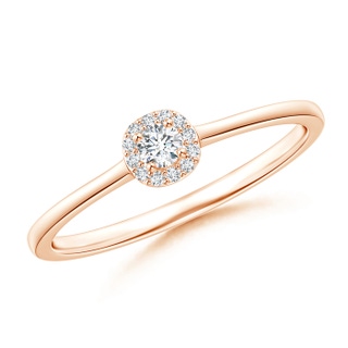 2.6mm GVS2 Classic Prong-Set Round Diamond Halo Ring in Rose Gold
