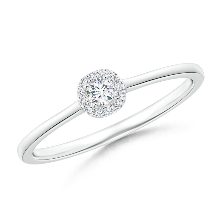 2.6mm GVS2 Classic Prong-Set Round Diamond Halo Ring in White Gold
