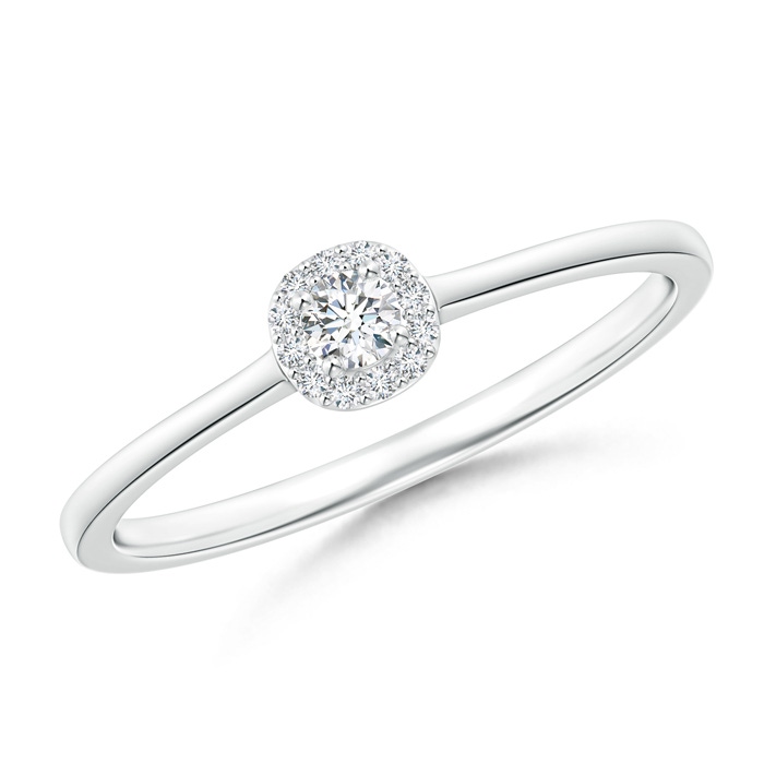 2.6mm GVS2 Classic Prong-Set Round Diamond Halo Ring in White Gold 