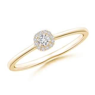 2.6mm HSI2 Classic Prong-Set Round Diamond Halo Ring in Yellow Gold