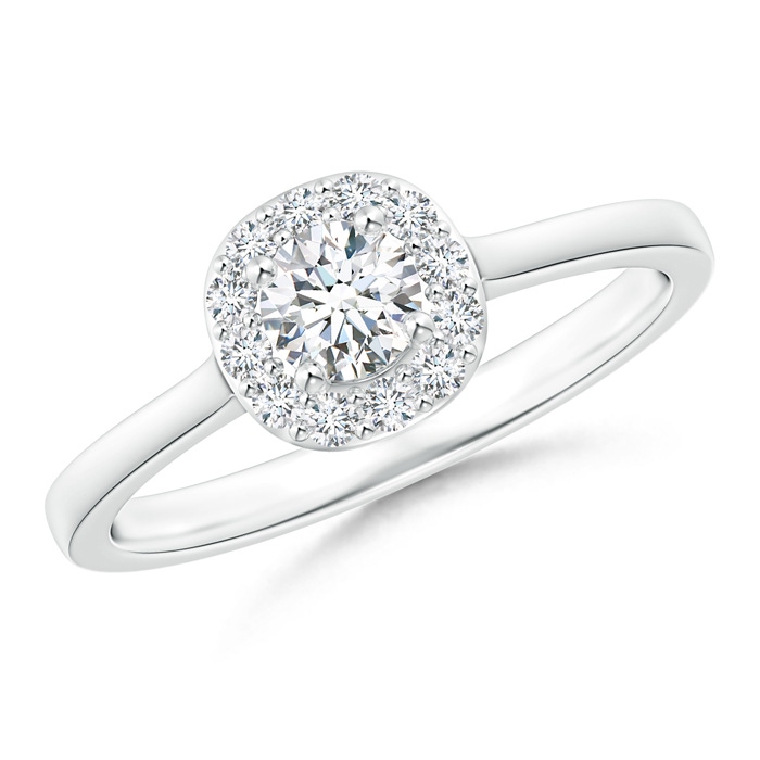 4.2mm GVS2 Classic Prong-Set Round Diamond Halo Ring in P950 Platinum 