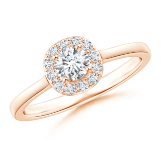 4.2mm GVS2 Classic Prong-Set Round Diamond Halo Ring in Rose Gold