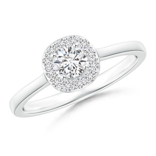 4.2mm HSI2 Classic Prong-Set Round Diamond Halo Ring in White Gold