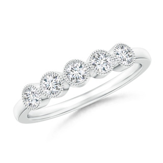 2.7mm GVS2 Milgrain-Edged Bezel Set Diamond Five Stone Ring in White Gold