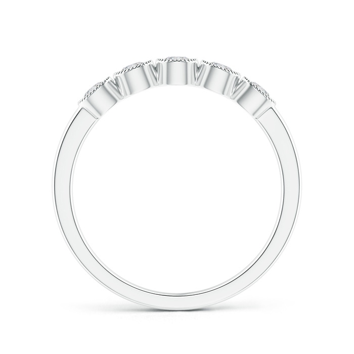 2.7mm HSI2 Milgrain-Edged Bezel Set Diamond Five Stone Ring in White Gold side-1