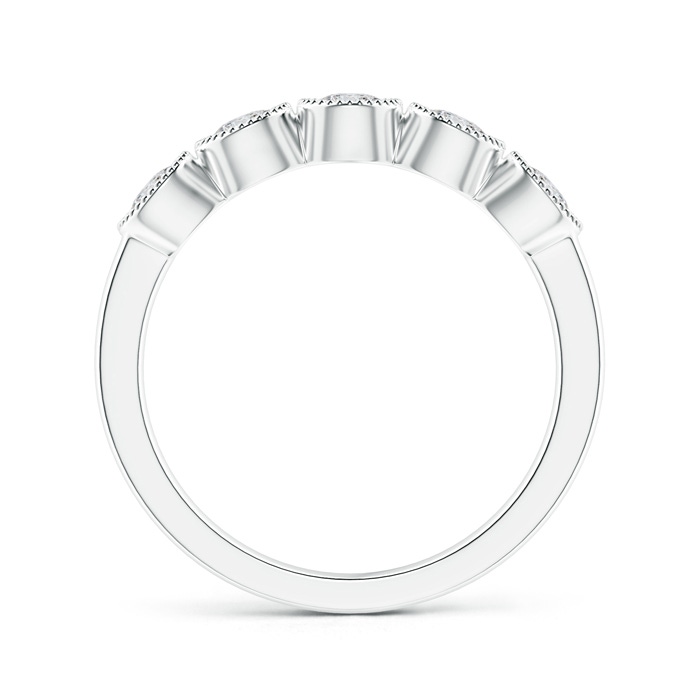 3.4mm HSI2 Milgrain-Edged Bezel Set Diamond Five Stone Ring in White Gold side-1