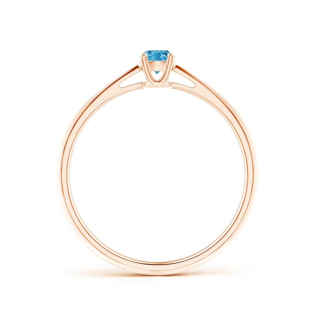 3.4mm AAAA Knife-Edged Classic Round Fancy Intense Blue Diamond Solitaire Ring in Rose Gold - side 199