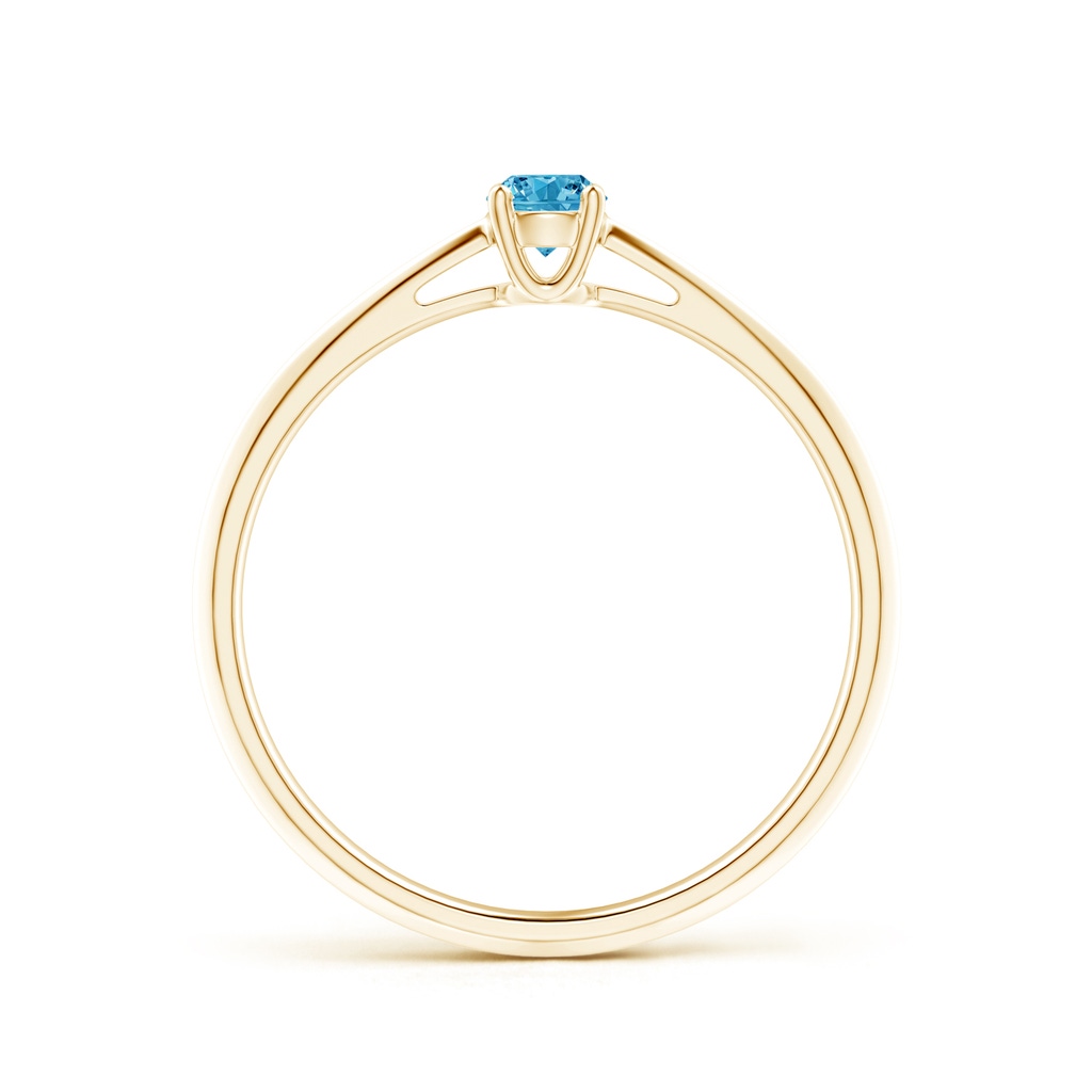 3.4mm AAAA Knife-Edged Classic Round Fancy Intense Blue Diamond Solitaire Ring in Yellow Gold - side 199