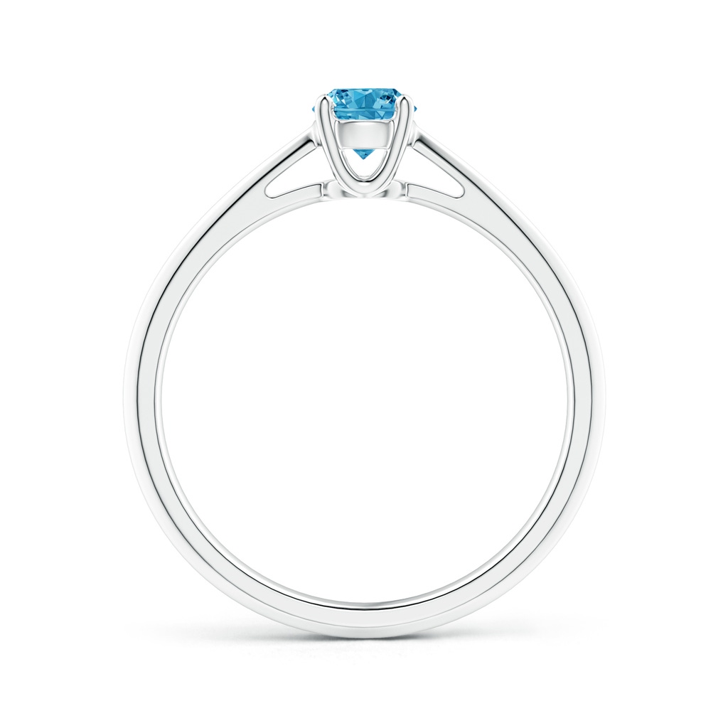 4.4mm AAAA Knife-Edged Classic Round Fancy Intense Blue Diamond Solitaire Ring in White Gold - side 199