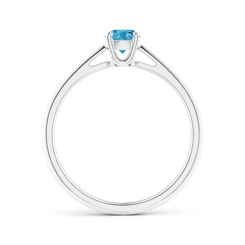 4.4mm AAAA Knife-Edged Classic Round Fancy Intense Blue Diamond Solitaire Ring in White Gold - side 3