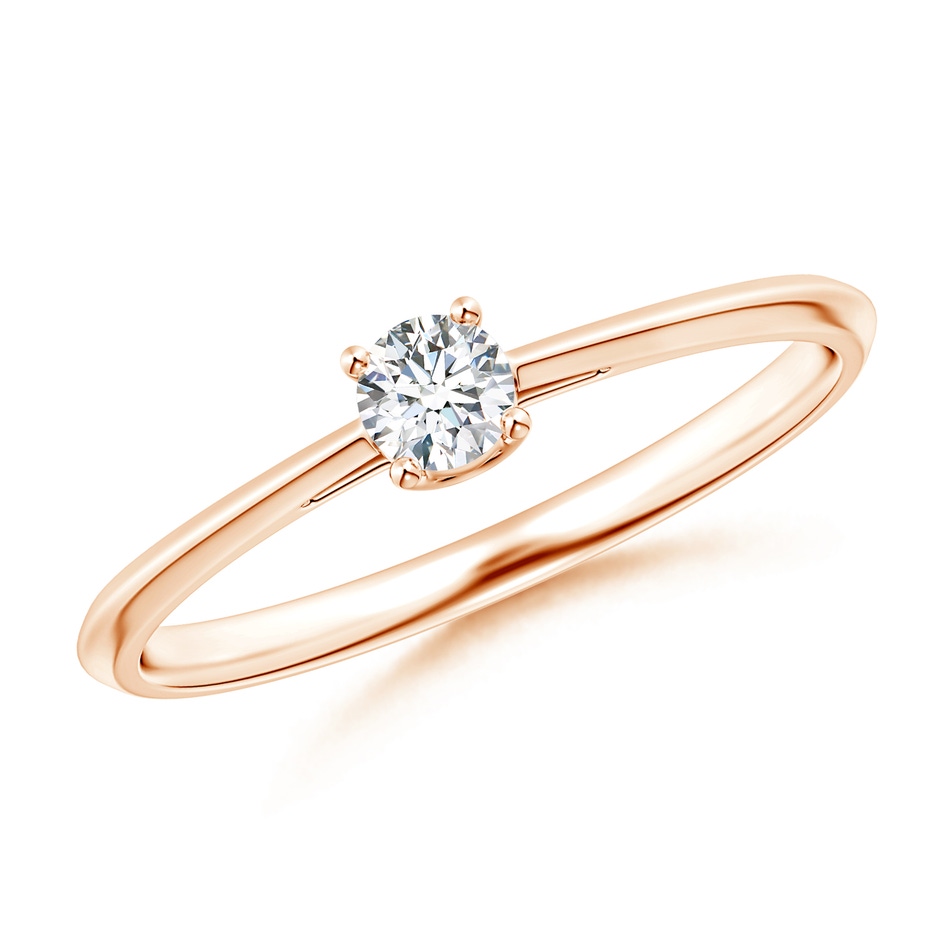 3.4mm GVS2 Knife-Edged Classic Round Diamond Solitaire Ring in Rose Gold 