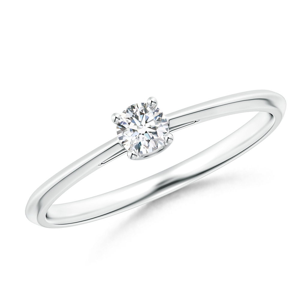 3.4mm GVS2 Knife-Edged Classic Round Diamond Solitaire Ring in White Gold