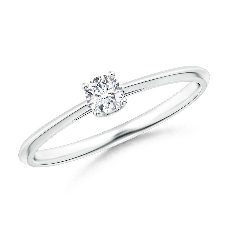 3.4mm GVS2 Knife-Edged Classic Round Diamond Solitaire Ring in White Gold 