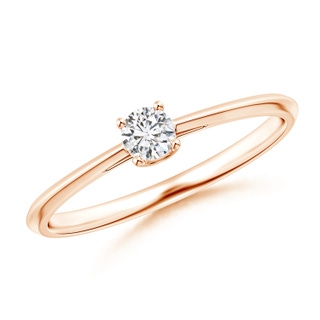 3.4mm HSI2 Knife-Edged Classic Round Diamond Solitaire Ring in 9K Rose Gold